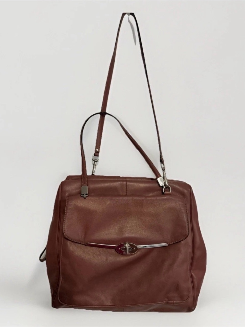 Coach Madison Madeline Metallic Rose Gold Leather Satchel Shoulder Bag
